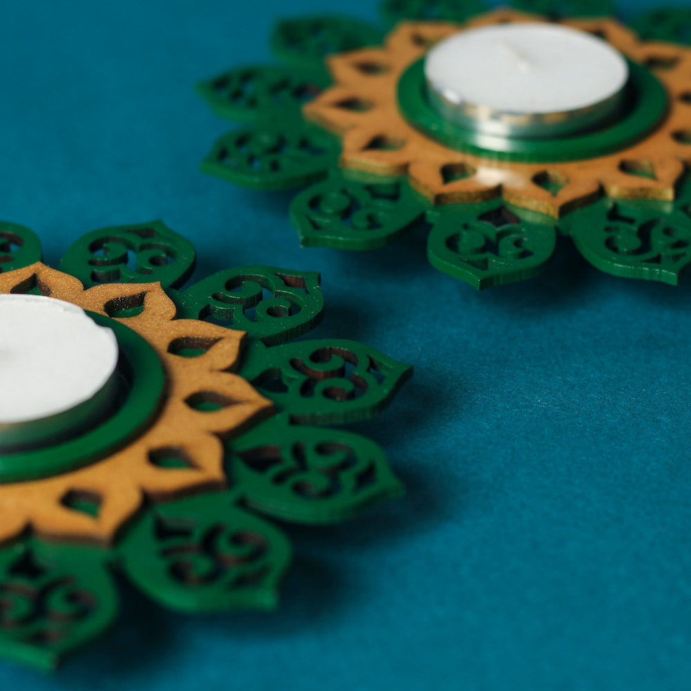 Regular T light Holder - Royal Green
