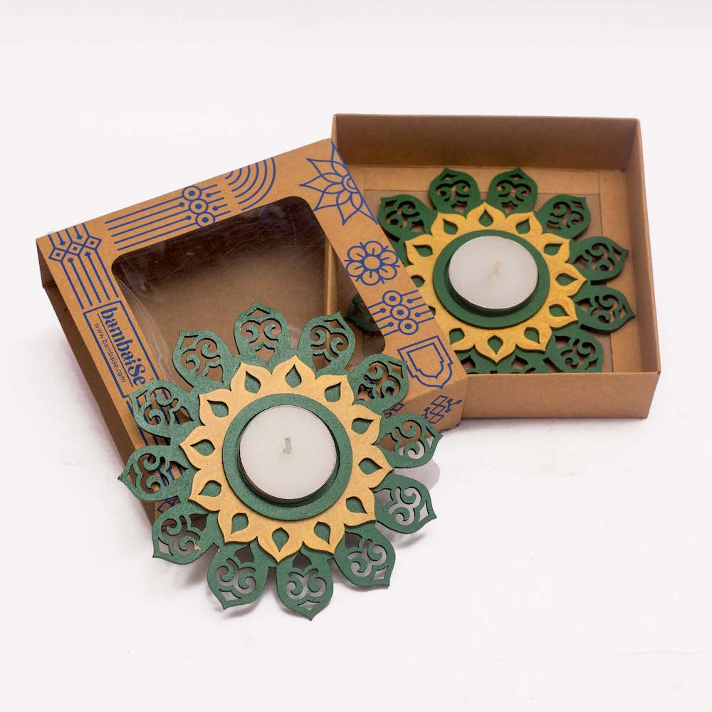 Regular T light Holder - Royal Green