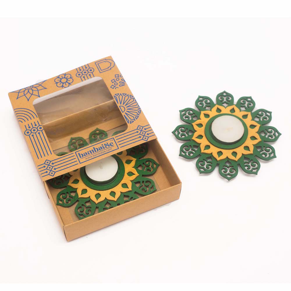 Regular T light Holder - Royal Green