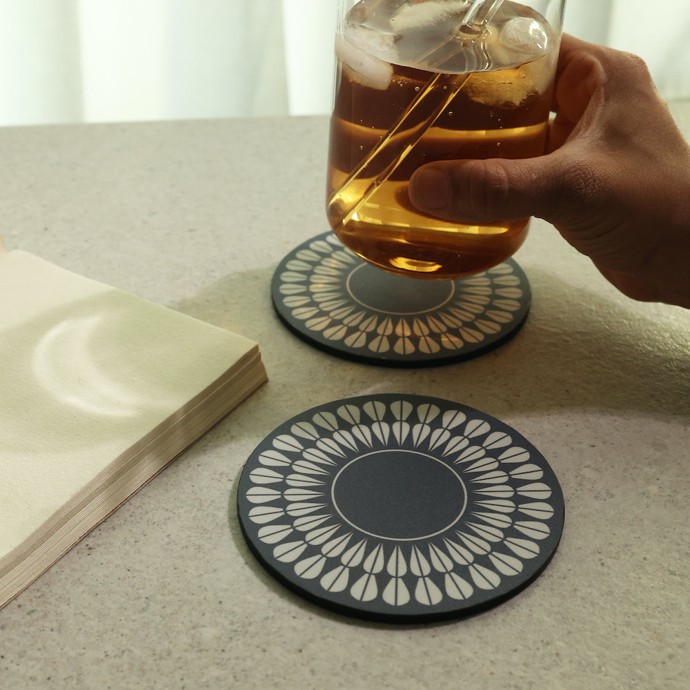 Mandala Round Coasters for Hot and Cold Glasses