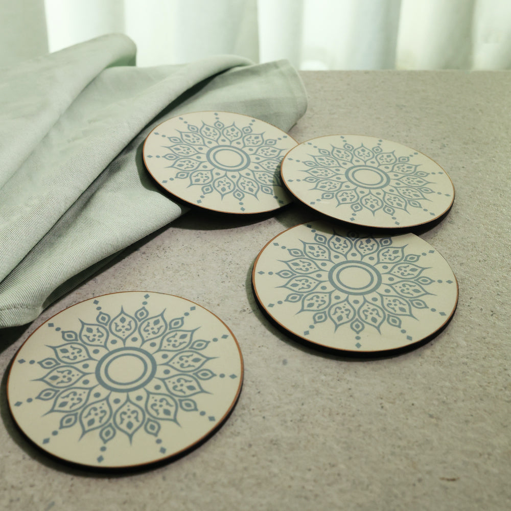 Round Coasters with Premium MDF Construction and laminated base