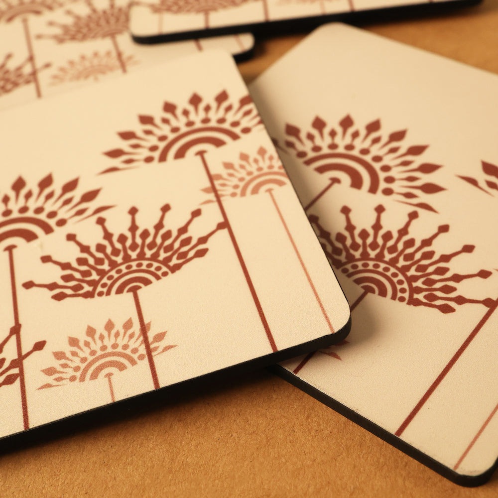 Peach Coaster Set for Surface Protection