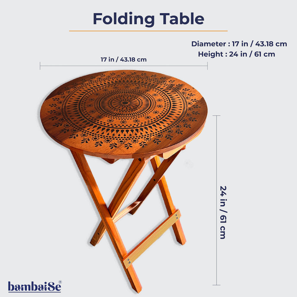 Multipurpose wooden folding table for home décor