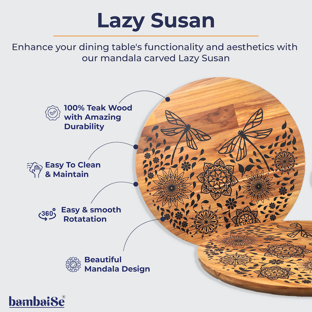 Dragonfly Mandala Lazy Susan
