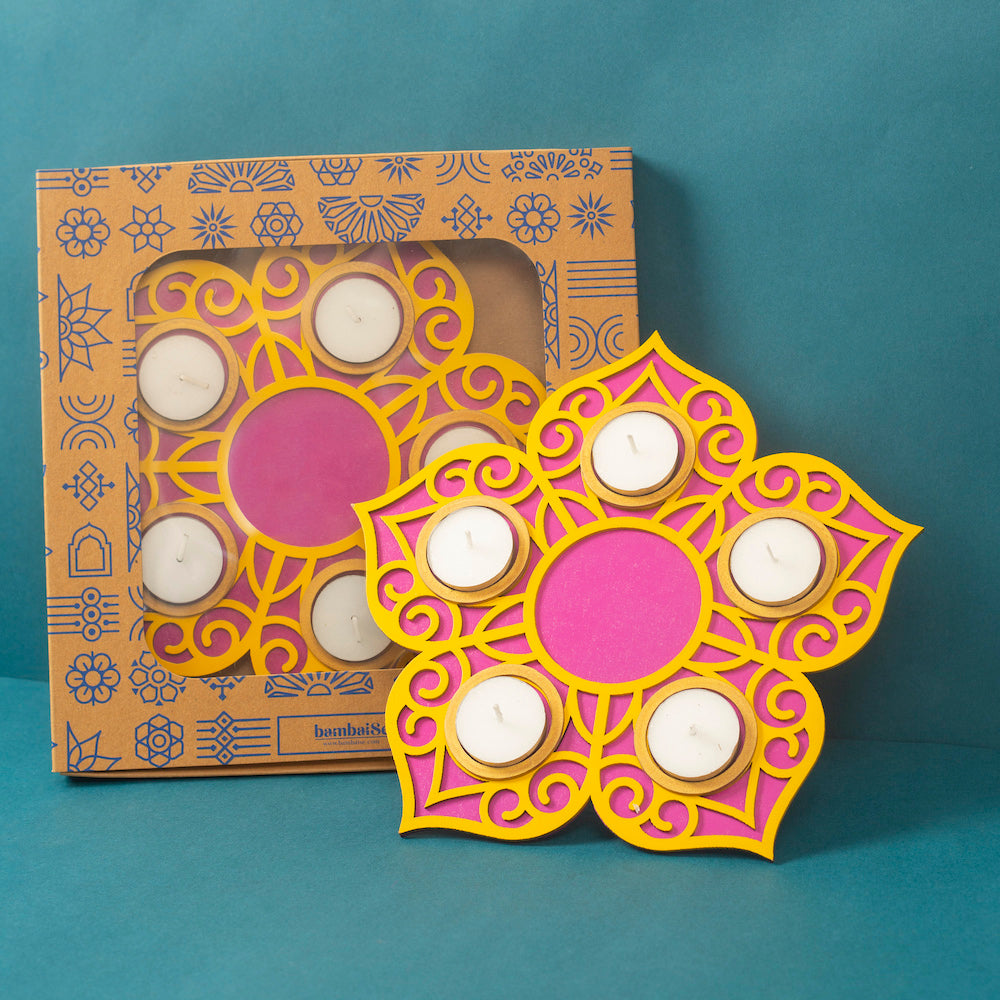Rangoli Tlight Décor (Rani Pink)