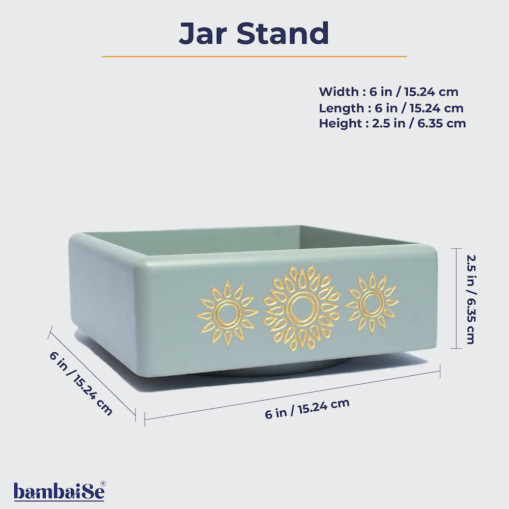 Introducing the Grey Revolving Jar Tray Organizer – a Premium Painted Wood creation designed for organized living. Revolutionize your organization with the 360-degree rotation feature, perfect for neatly arranging four jars.