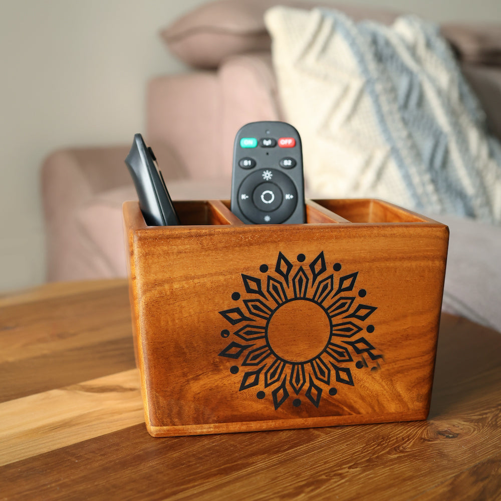 Multi Remote Stand with Elegant Mandala Design by bambaiSe