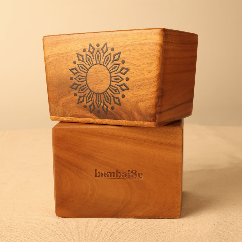 Mandala Teak Multi Holder with Three Sections