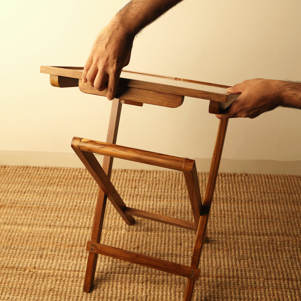 Vanilla Beige Folding Coffee Table by bambaiSe
