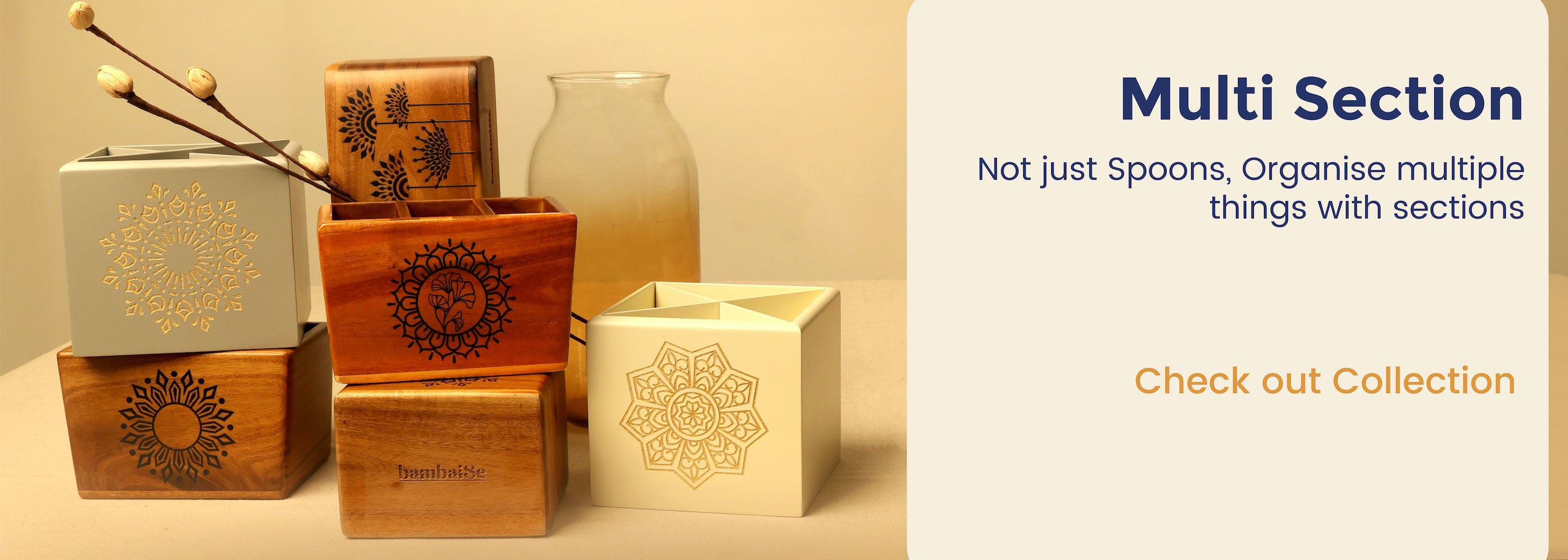 Wooden spoon holders with Mandala