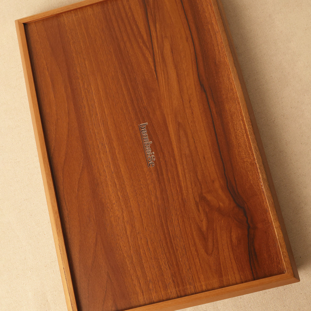 Rectangle Tray Teak Brown Mandala