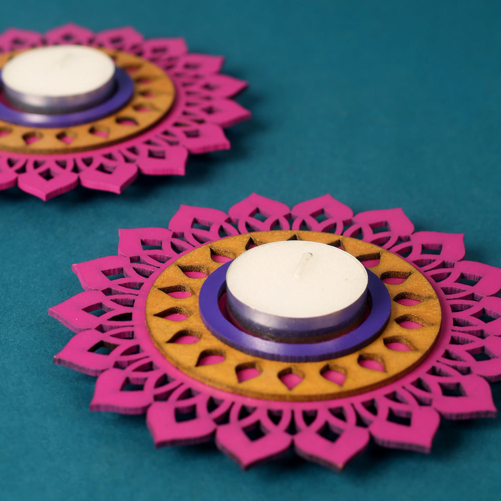 Regular T light Holder - Rani Pink