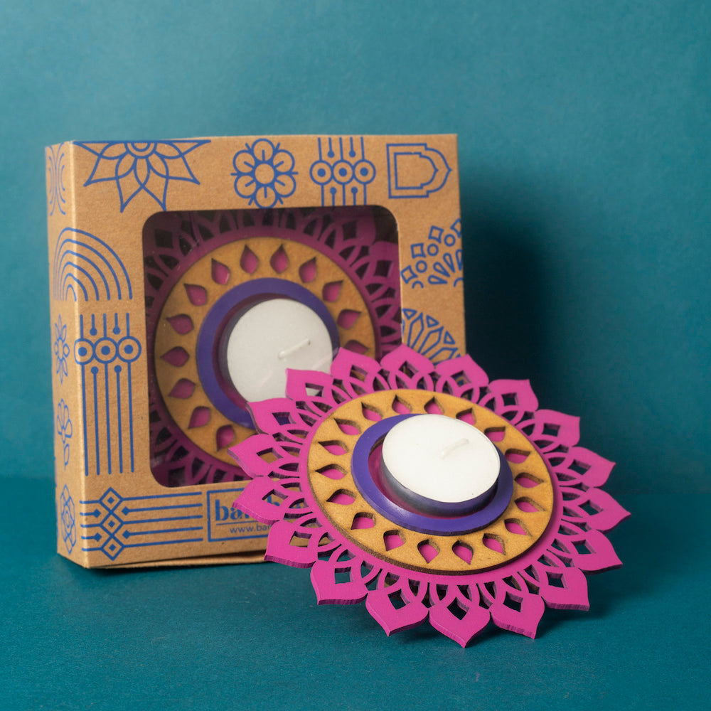 Regular T light Holder - Rani Pink