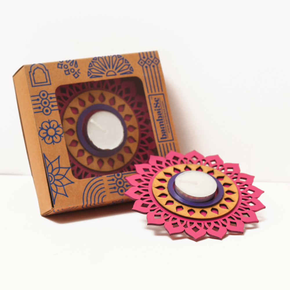 Regular T light Holder - Rani Pink