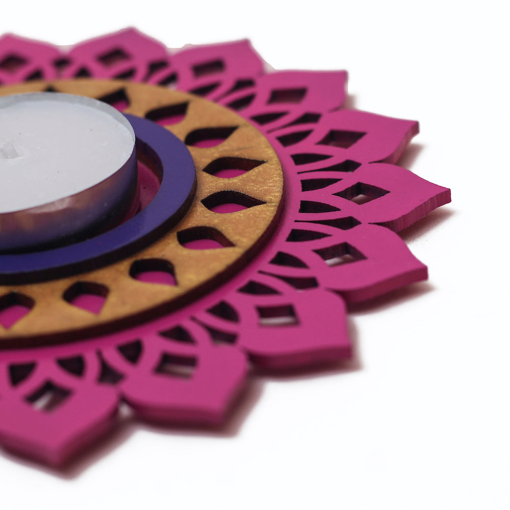 Regular T light Holder - Rani Pink