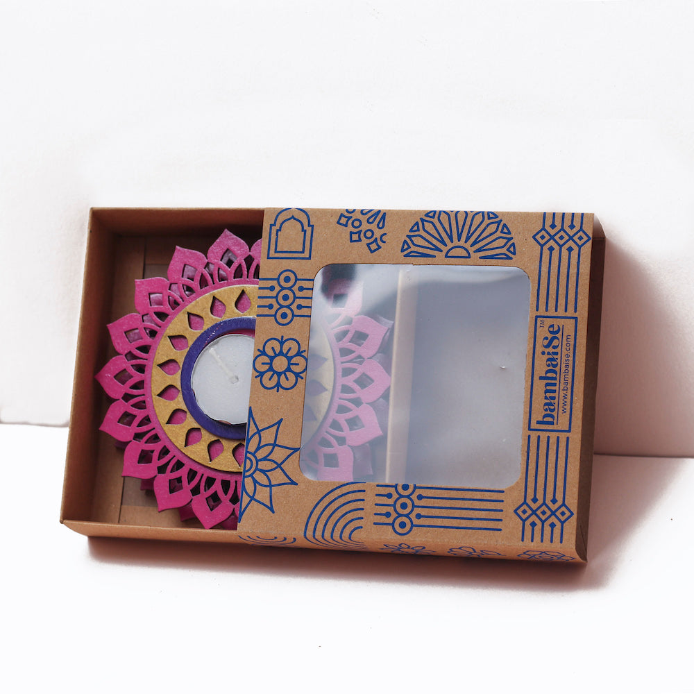 Regular T light Holder - Rani Pink