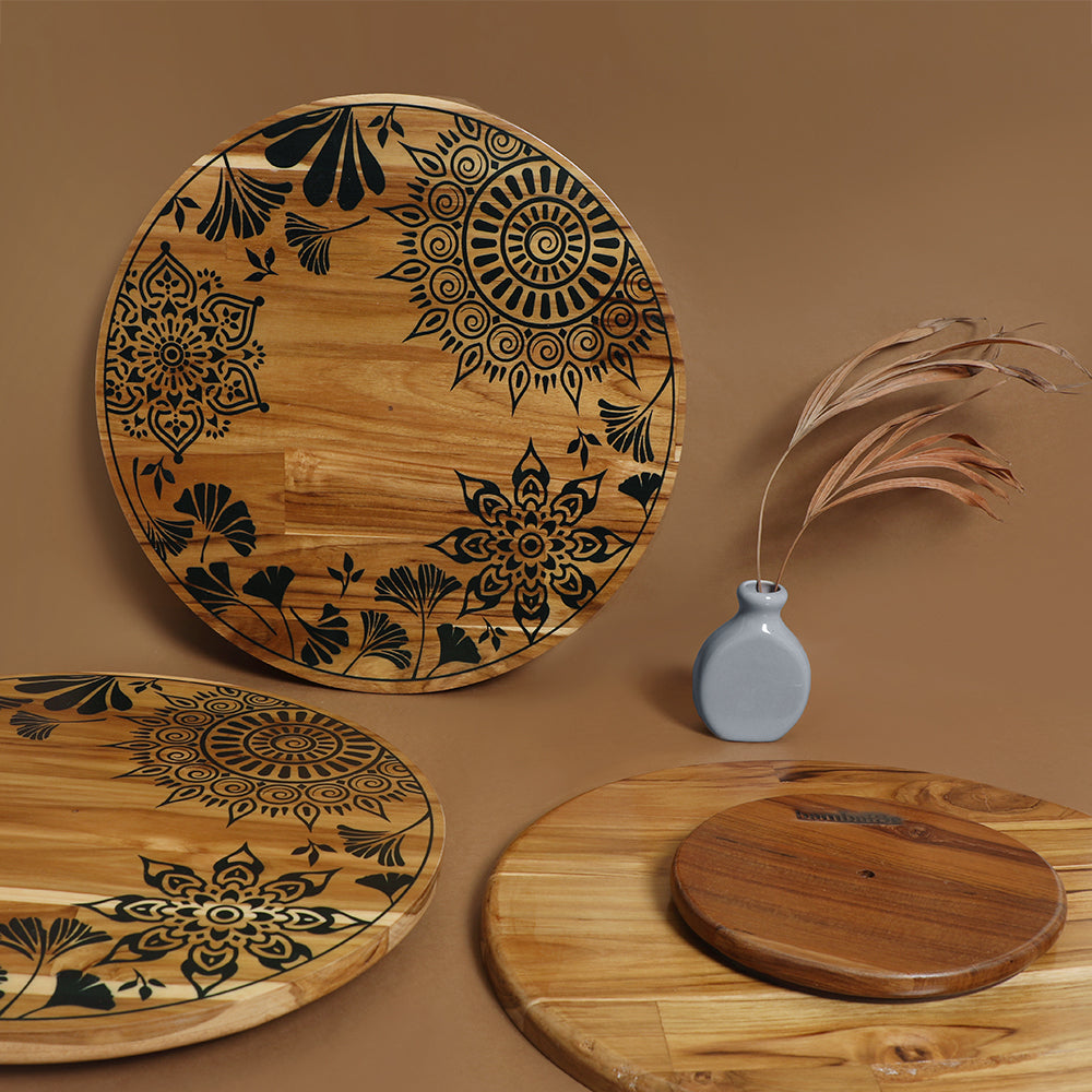 Lazy susan turntable with Mandala Design