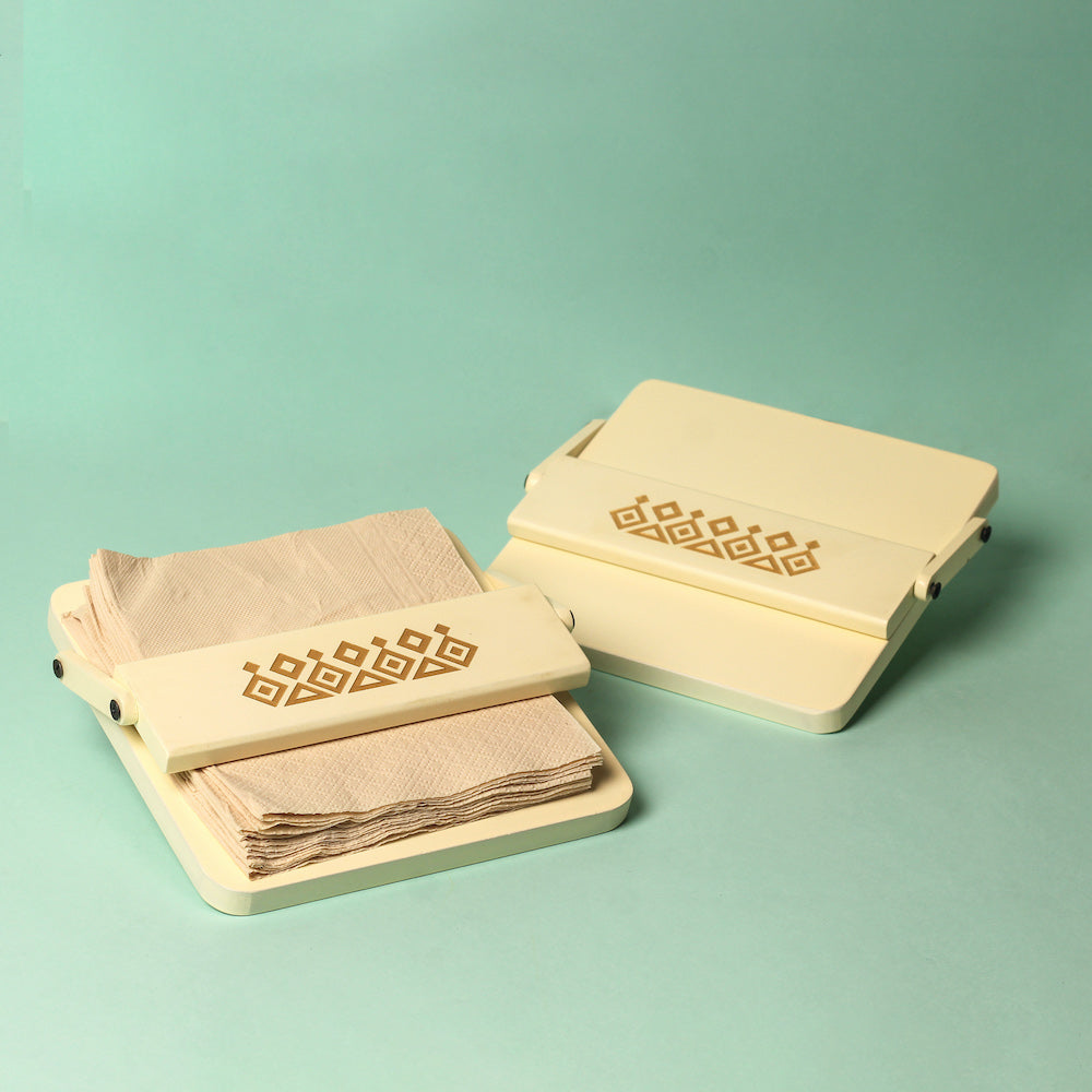 Elegant wooden square napkin organizer