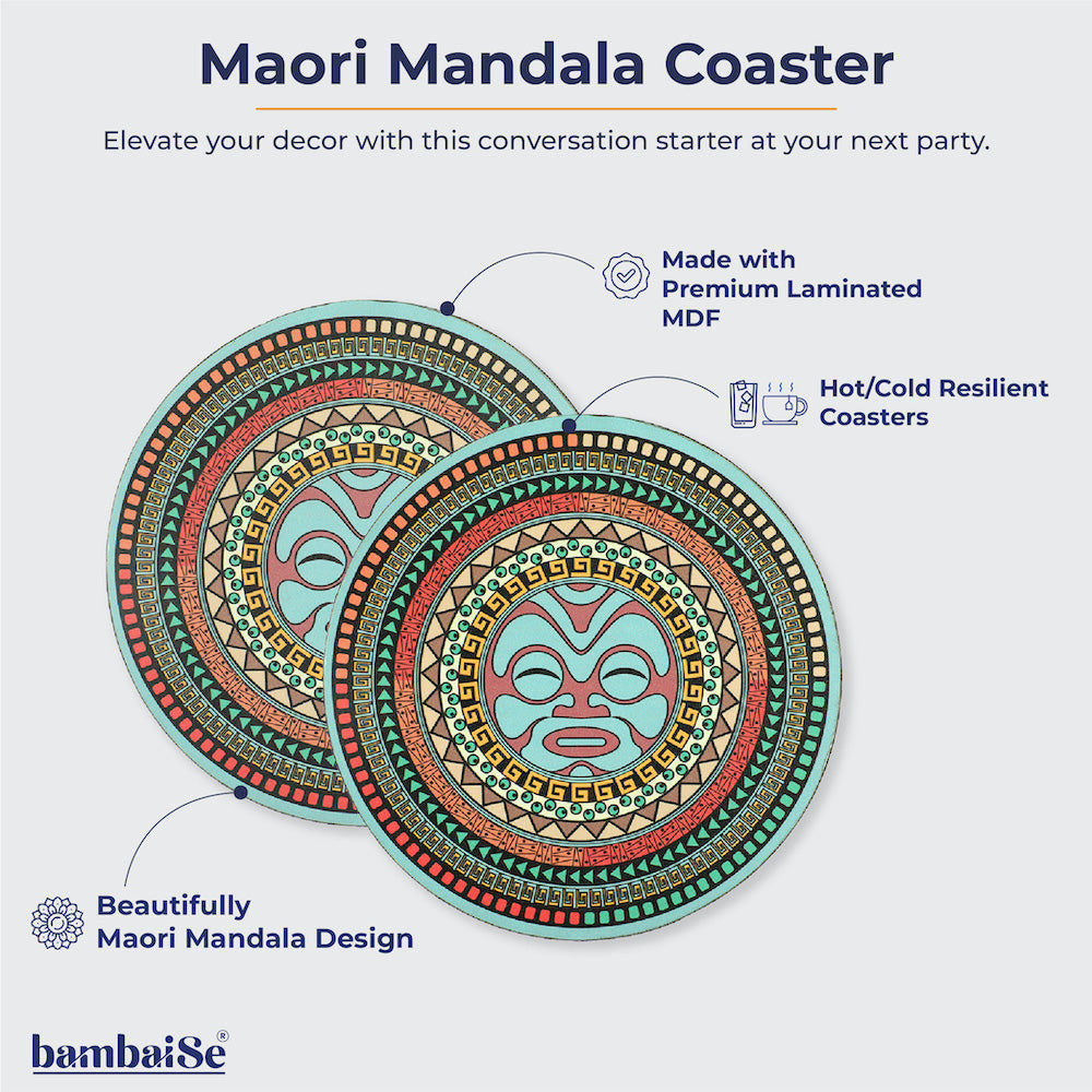 Laminated Mandala Big Coaster, Set of 4