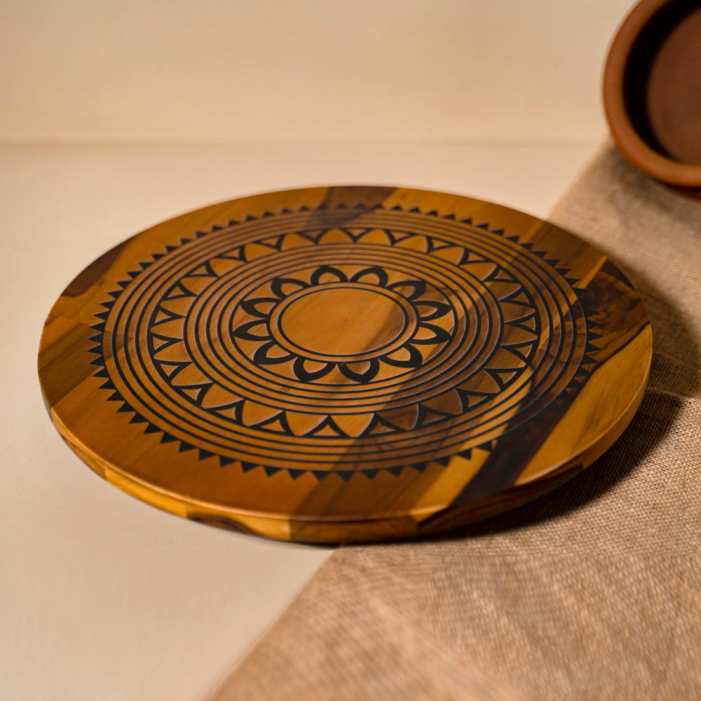 Lazy susan turntable with Mandala Design