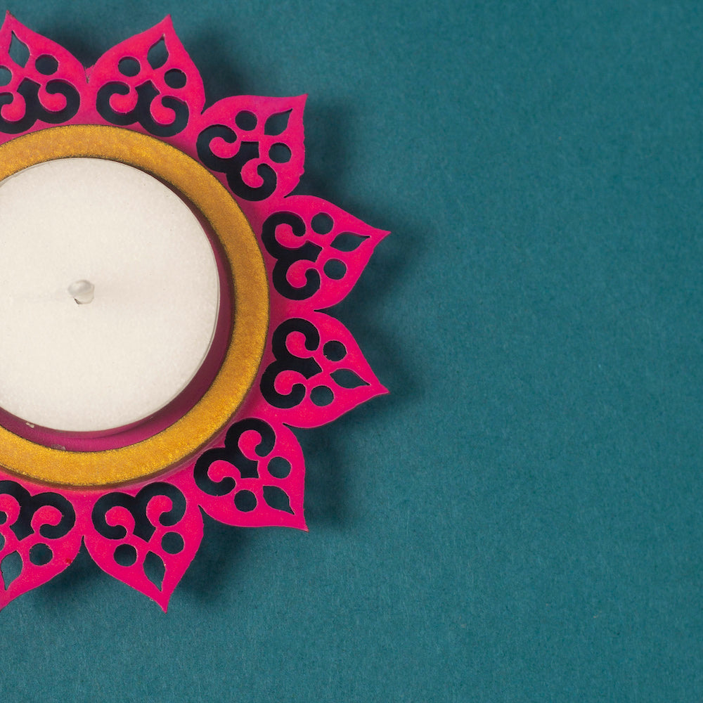 Mini T light Holder - Rani Pink