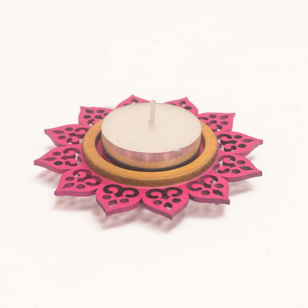 Mini T light Holder - Rani Pink