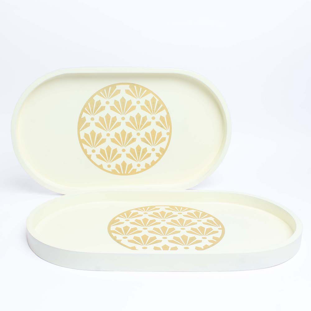 Gold Engraved Oval Tray by bambaiSe