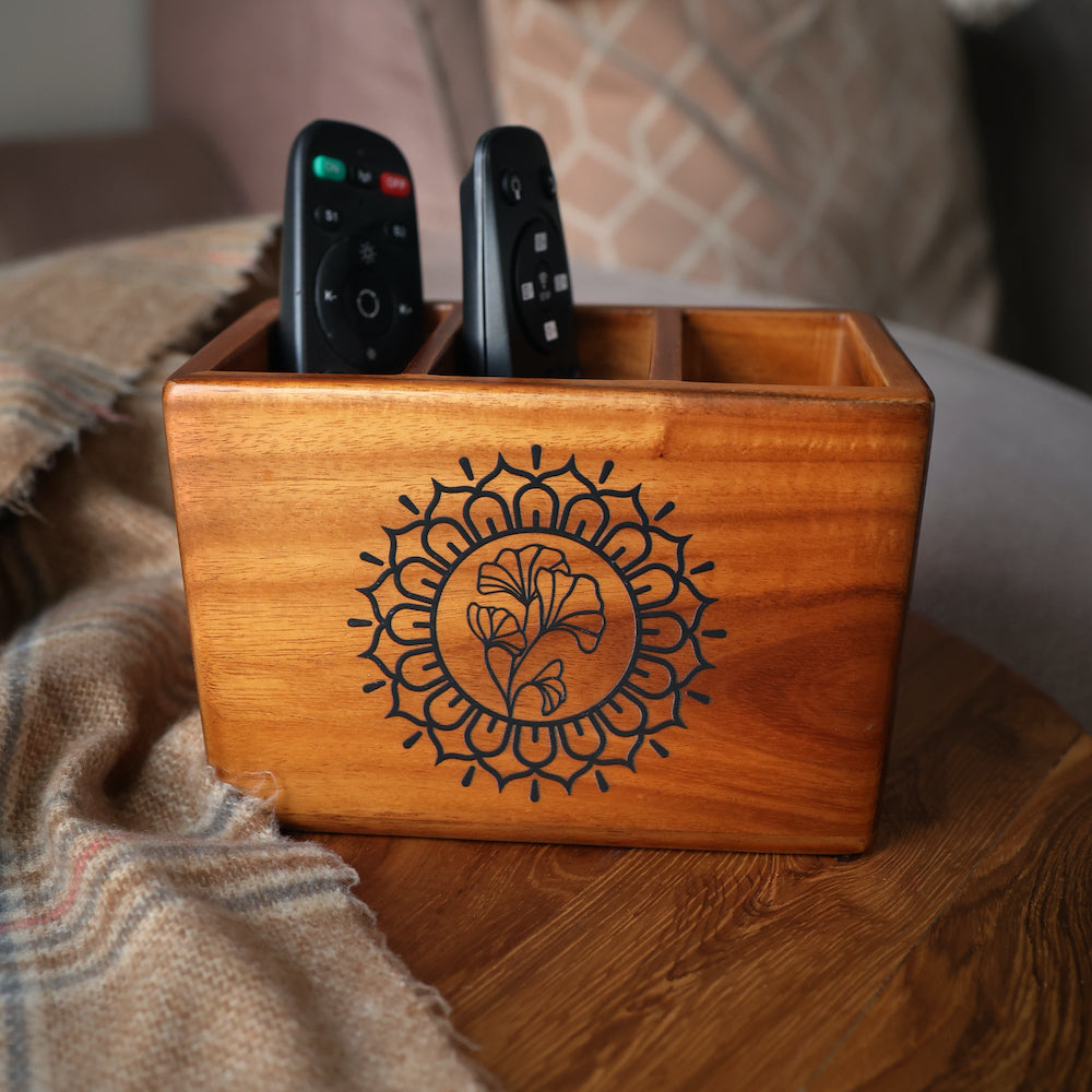 Multi Remote Stand with Elegant Mandala Art