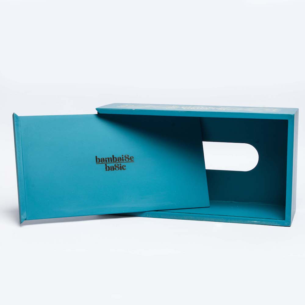 Engraved Blue Tissue Box