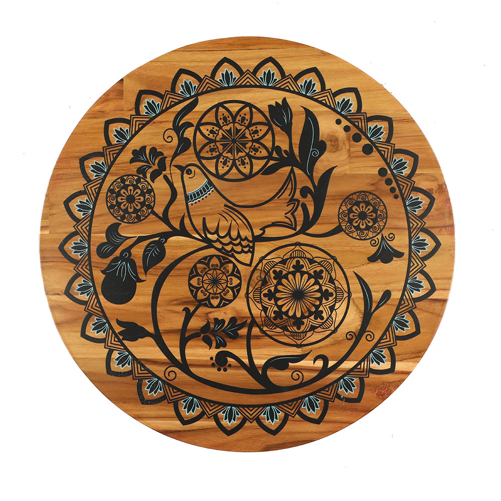 Wooden platter rotating for convenience dining